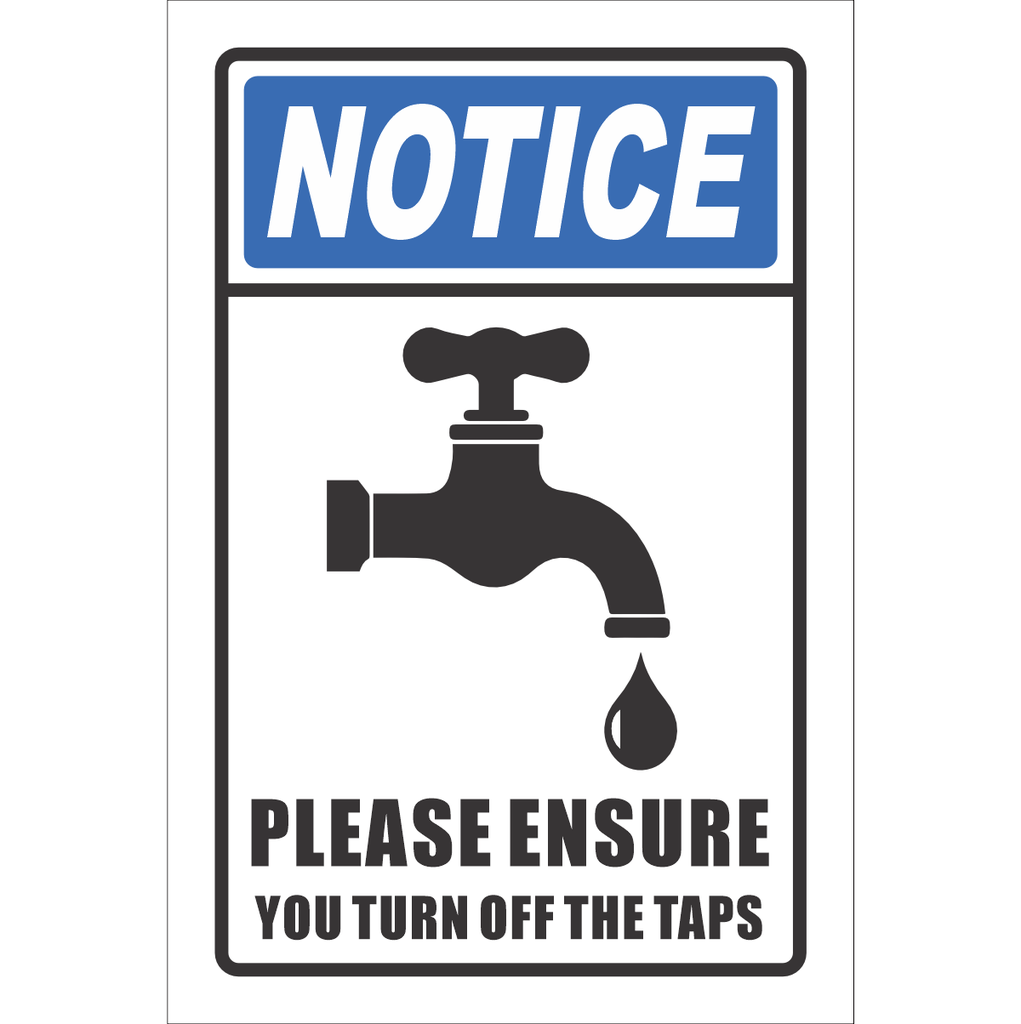 Turn Off The Taps Notice Sign NT5